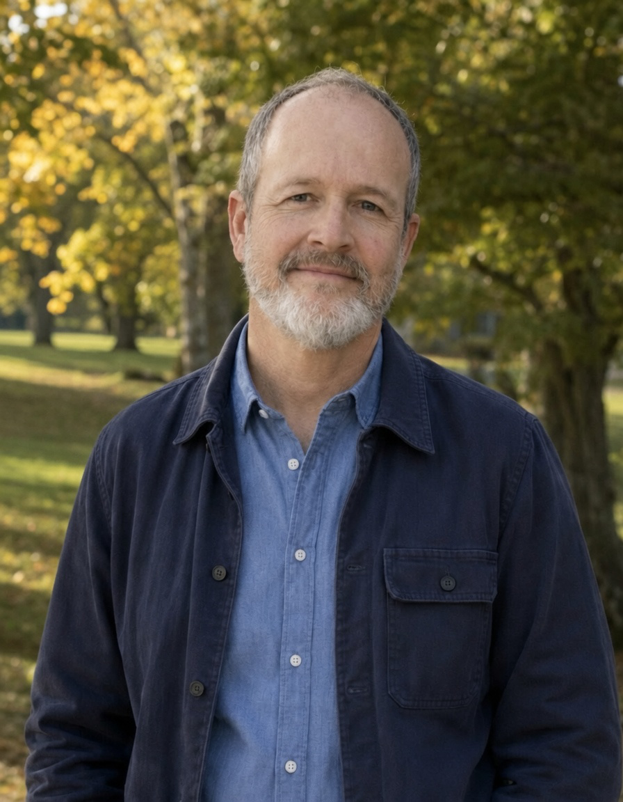 Scott outside in a blue shirt and jacket
